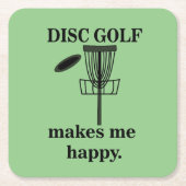 Disk Golf macht mich glücklich Golf Rechteckiger Pappuntersetzer (Vorderseite)
