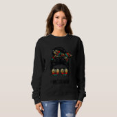 Disk Golf Mama Life Messy Bun Haar Brille Sweatshirt (Vorne ganz)