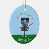 Disk Golf Merry Discmas Weihnachten Keramik Ornament (Rechts)