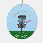 Disk Golf Merry Discmas Weihnachten Keramik Ornament (Links)