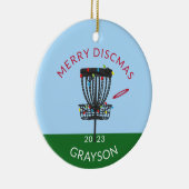 Disk Golf Merry Discmas Weihnachtsfeier Keramik Or Keramik Ornament (Rechts)
