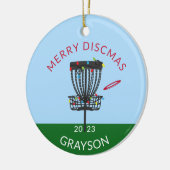 Disk Golf Merry Discmas Weihnachtsfeier Keramik Or Ornament (Links)
