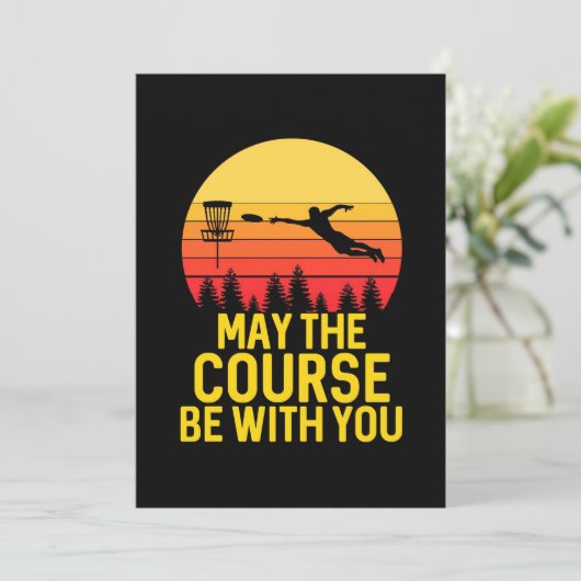 Disk Golf mit Ihnen Einladung (Stehend Vorderseite)