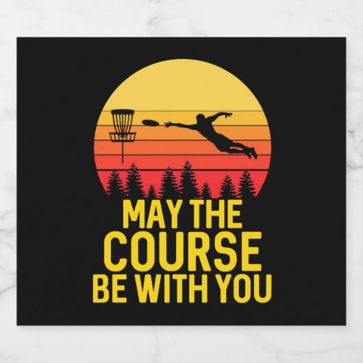 Disk Golf mit Ihnen Schaumweinetikett (Einzelnes Label)