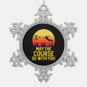 Disk Golf mit Ihnen Schneeflocken Zinn-Ornament (Vorderseite)