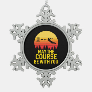Disk Golf mit Ihnen Schneeflocken Zinn-Ornament