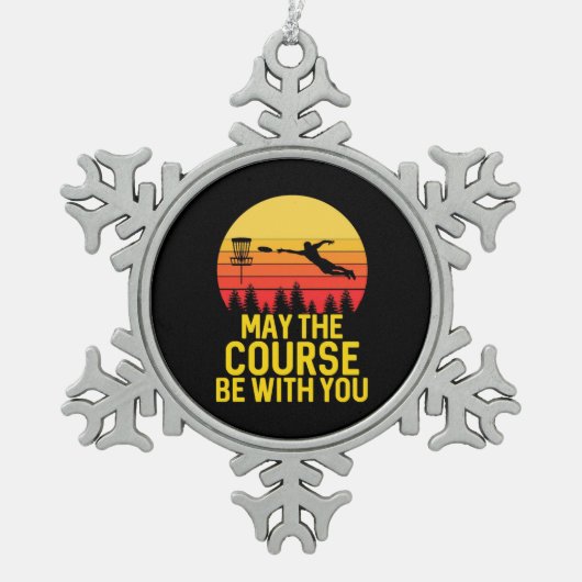 Disk Golf mit Ihnen Schneeflocken Zinn-Ornament (Vorderseite)