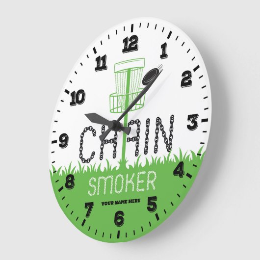 Disk Golf Personalizable-Uhr Große Wanduhr (Winkel)