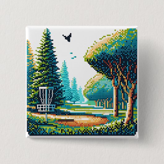 Disk Golf Pixel Art Button (Vorderseite)