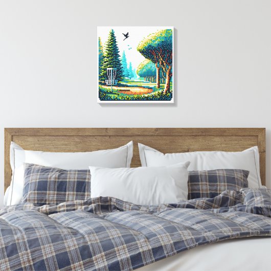 Disk Golf Pixel Art Leinwanddruck (Insitu (Schlafzimmer))