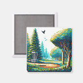 Disk Golf Pixel Art Magnet (Vorderseite/Rückseite)