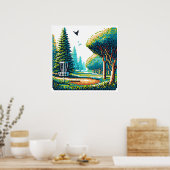 Disk Golf Pixel Art Poster (Küche)