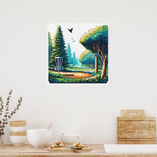 Disk Golf Pixel Art Poster (Küche)