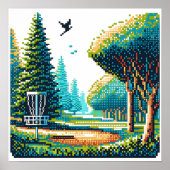 Disk Golf Pixel Art Poster (Vorne)