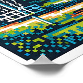 Disk Golf Pixel Art Poster (Ecke)