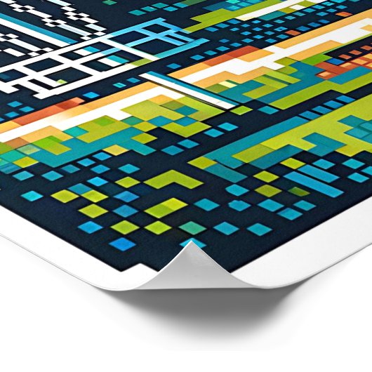 Disk Golf Pixel Art Poster (Ecke)