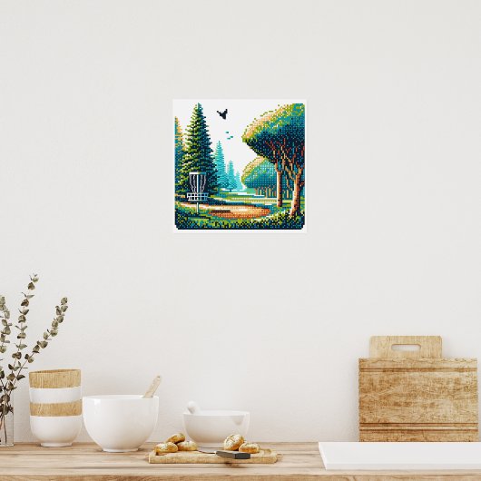 Disk Golf Pixel Art Poster (Küche)