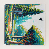 Disk Golf Pixel Art Puzzle (Horizontal)