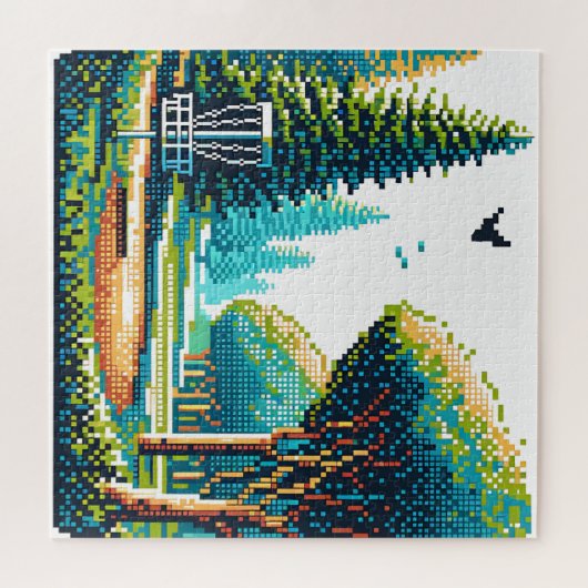 Disk Golf Pixel Art Puzzle (Horizontal)