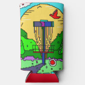 Disk Golf Pixel Art Selters Dosenkühler (Vorderseite)