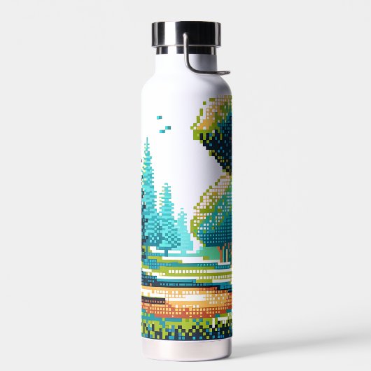 Disk Golf Pixel Art Trinkflasche (Links)