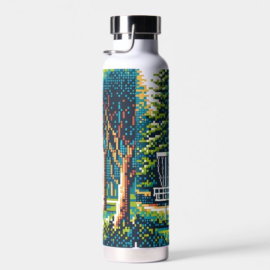 Disk Golf Pixel Art Trinkflasche (Rechts)