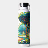 Disk Golf Pixel Art Trinkflasche (Rückseite)