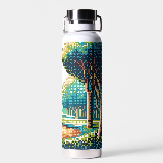 Disk Golf Pixel Art Trinkflasche (Rückseite)