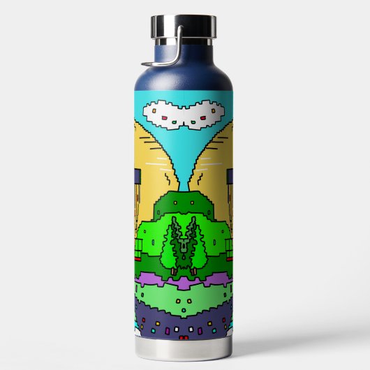 Disk Golf Pixel Art Trinkflasche (Rechts)