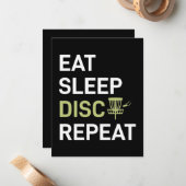 Disk Golf Player | Sleep Disk Golf wiederholen Mitteilungskarte (Vorderseite/Rückseite Beispiel)