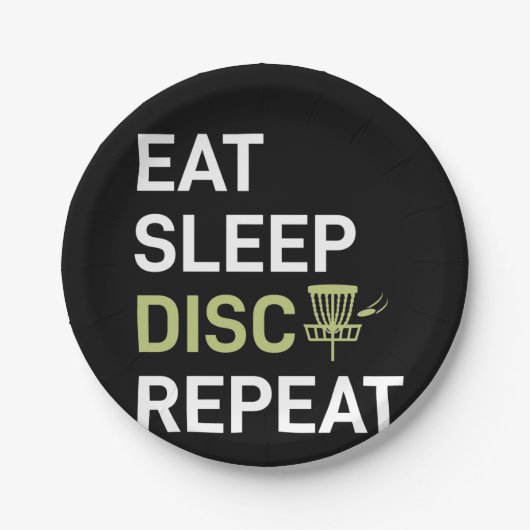 Disk Golf Player | Sleep Disk Golf wiederholen Pappteller (Vorderseite)
