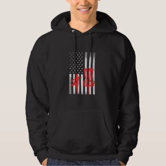 Disk Golf Player Vintag US Flag Prodisk Golf Hoodie