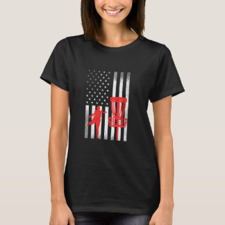 Disk Golf Player Vintag US Flag Prodisk Golf T-Shirt
