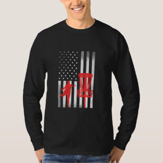 Disk Golf Player Vintag US Flag Prodisk Golf T-Shirt