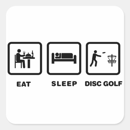 Disk Golf Quadratischer Aufkleber (Vorderseite)