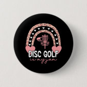 Disk Golf Rainbow Leopard Disc Golf ist mein Jam I Button (Vorderseite)