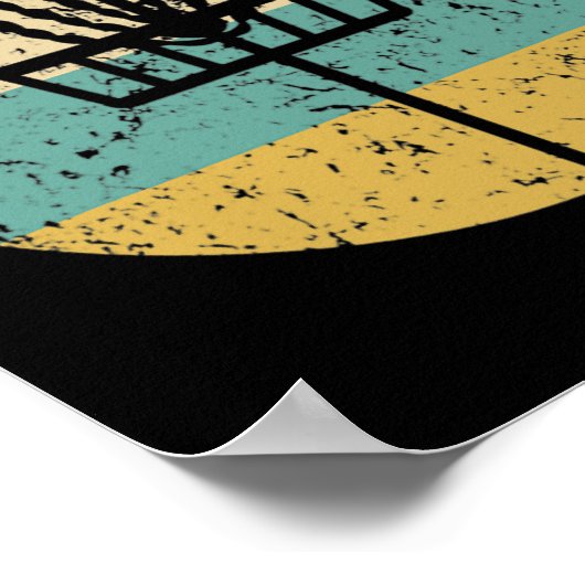 Disk Golf Retro Disk Golf Basket Hooded Sweet Poster (Ecke)