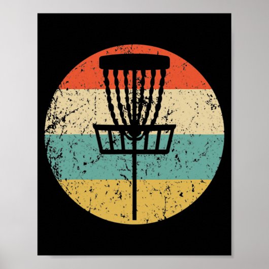 Disk Golf Retro Disk Golf Basket Hooded Sweet Poster (Vorne)