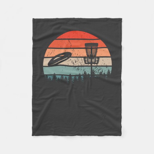 Disk Golf Retro Fleecedecke (Vorderseite)