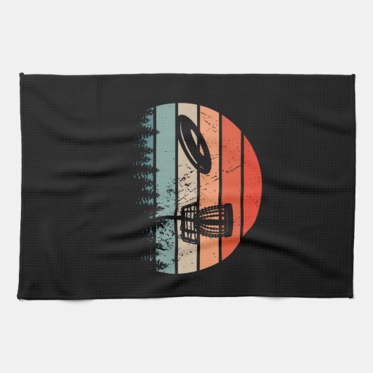 Disk Golf Retro Geschirrtuch (Horizontal)