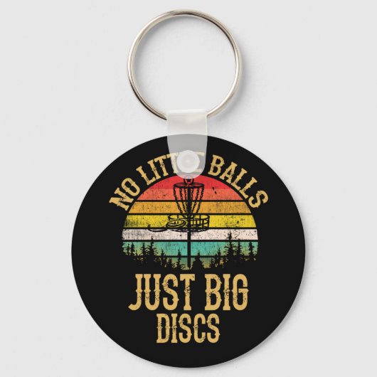 Disk Golf Retro Keine kleinen Balls Disk Golf Gesc Schlüsselanhänger (Vorderseite)