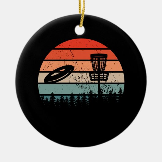Disk Golf Retro Keramik Ornament (Vorne)