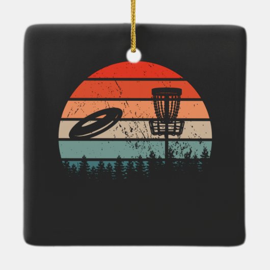 Disk Golf Retro Keramikornament (Rückseite)