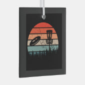 Disk Golf Retro Ornament Aus Glas (Vorderseite Rechts)