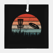 Disk Golf Retro Ornament Aus Glas (Rückseite)