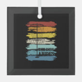 Disk Golf Retro Ornament Aus Glas (Vorderseite)