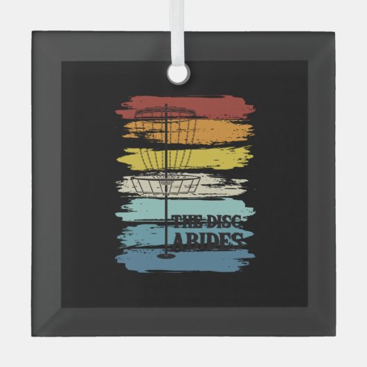 Disk Golf Retro Ornament Aus Glas (Vorderseite)