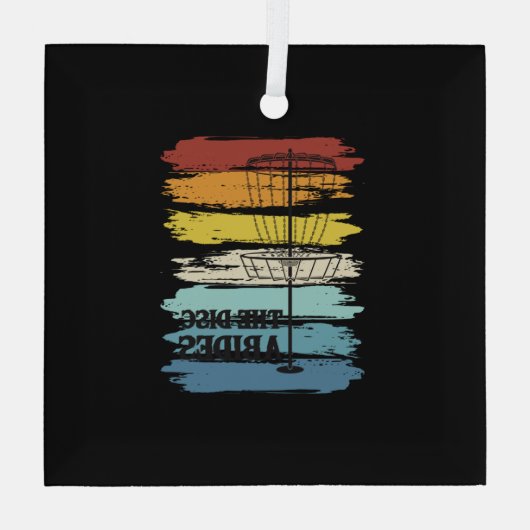 Disk Golf Retro Ornament Aus Glas (Rückseite)
