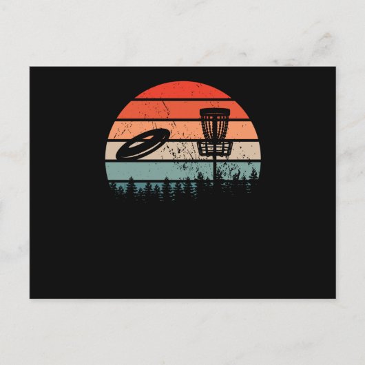 Disk Golf Retro Postkarte (Vorderseite)