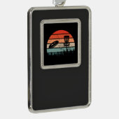 Disk Golf Retro Rahmen-Ornament Silber (Rechts)